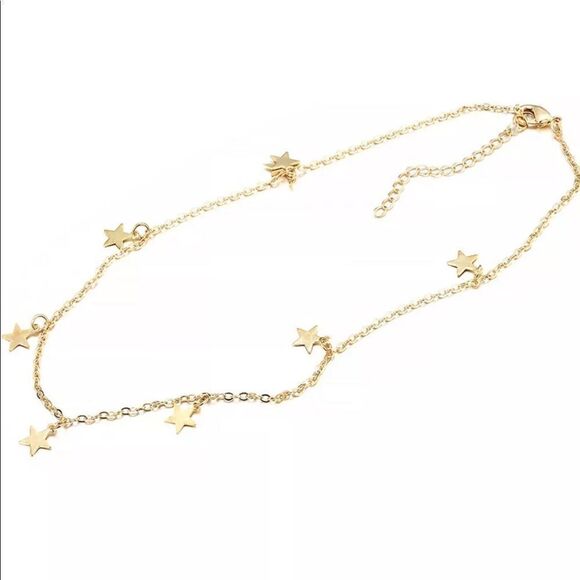 Star Pendant Gold Choker Clavicle Necklace, Brand New - Picture 4 of 4